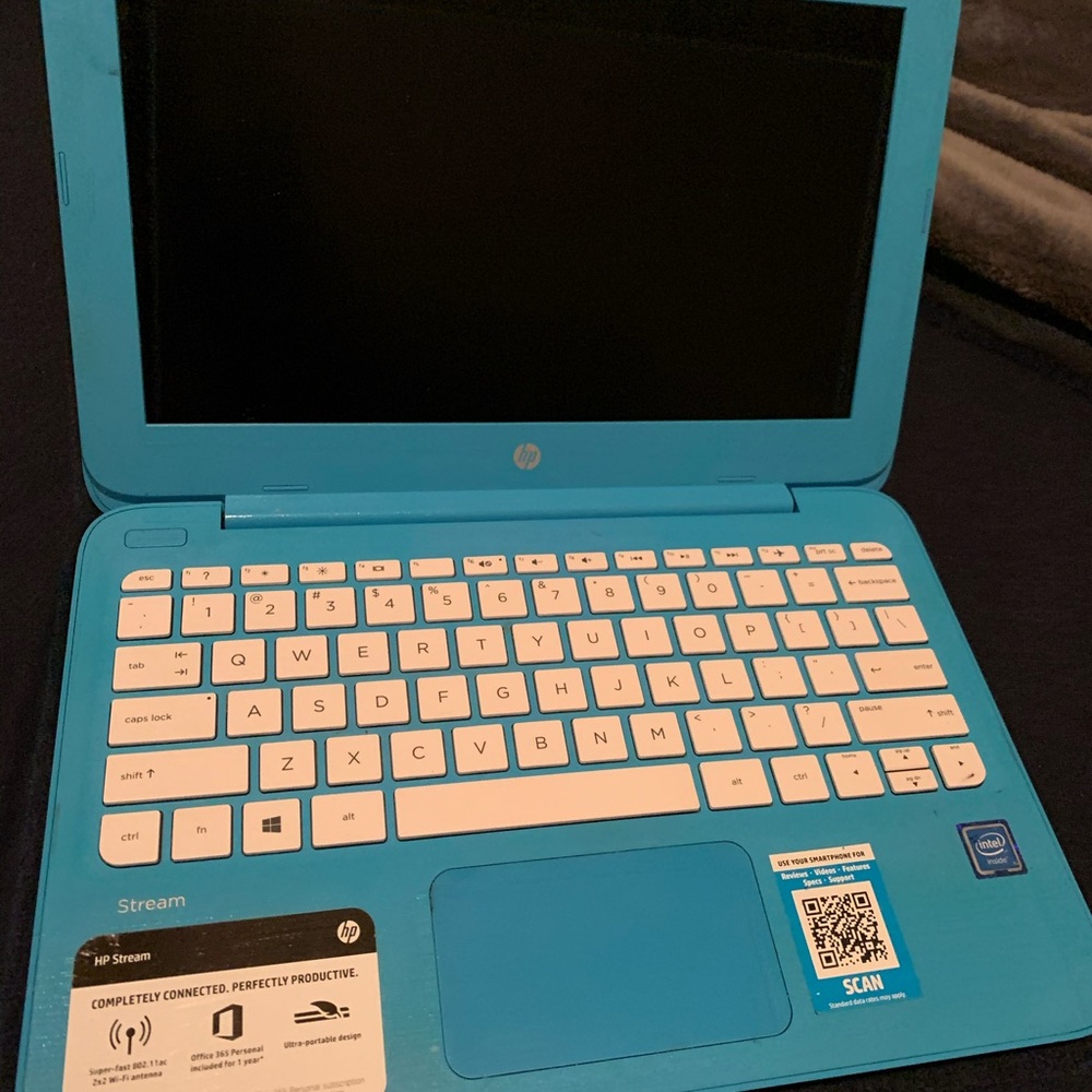Blue HP laptop